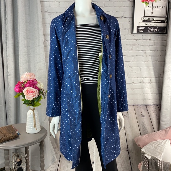 LANDS’ END Navy/White Dots Jacket Size: Small (6-8) - Picture 6 of 17